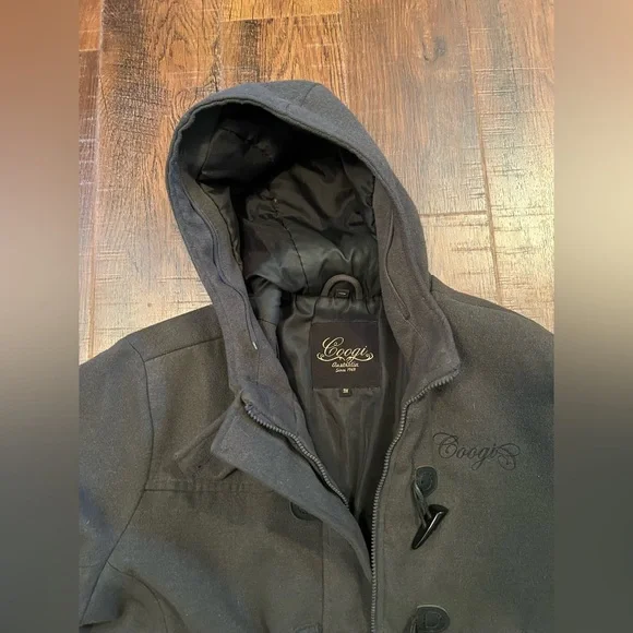 Coogi Australia Spell Out Rainbow Hooded Gray Jacket Coat Womens - Picture 8 of 8